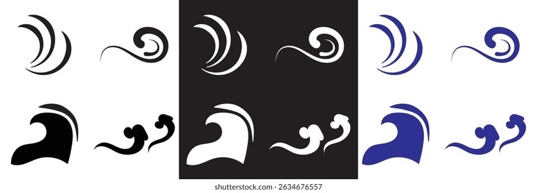 Water wave sign icon. Vector for websites, mobile interfaces, presentations, banner, visual branding etc. Vector illustration. isolated on white and black background. EPS 10