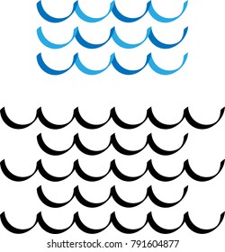 Water Wave Sign Vector Art Illustration