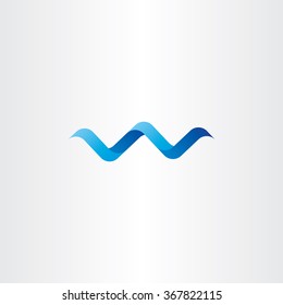 water wave spiral letter w vector logo icon label