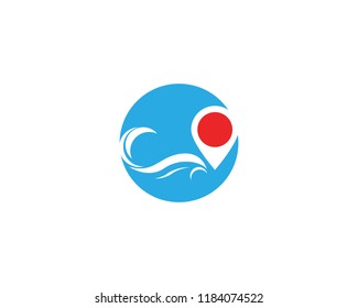Water wave splash icon logo vector