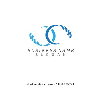 Water wave splash icon logo vector