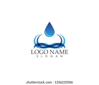 Water wave splash icon logo