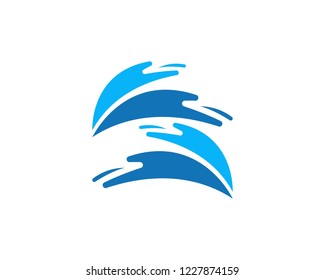 Water wave splash icon template