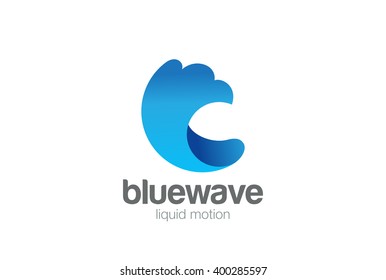 Water Wave Splash Logo design vector template.
Blue Aqua Liquid Surf Logotype concept icon.