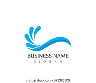 Water Wave Splash Logo Design