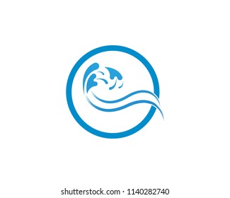 Water wave splash logo template