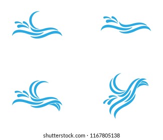 Water wave splash logo vector template