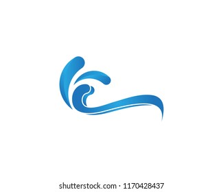 Water wave splash logo vector template