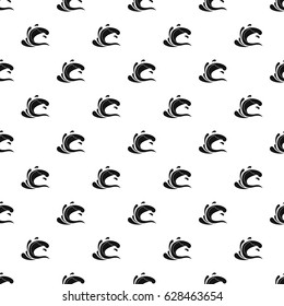 Water wave splash pattern seamless in simple style vector illustration