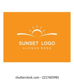 Water wave and sun icon vector illustration design logo
