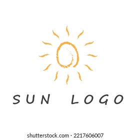 Water wave and sun icon vector illustration design logo