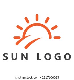 Water wave and sun icon vector illustration design logo