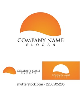 Water wave and sun icon vector illustration design logo