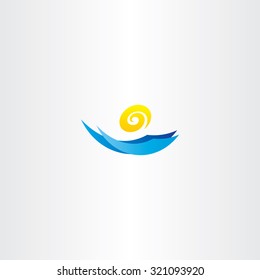 Water Wave Sun Tourism Logo Sign Agency