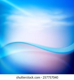 Water wave in sunset time. EPS10 vector.