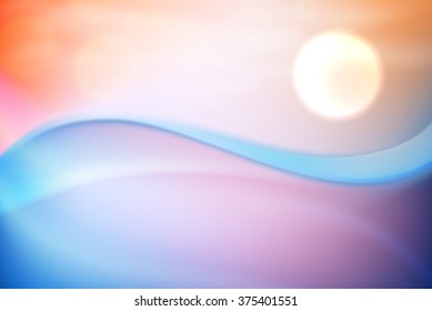 Water wave in sunset time. EPS10 vector.