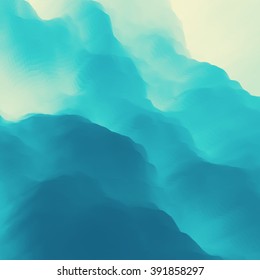 Water Wave. Water Surface. Nature background. Modern pattern. Vector Illustration For Your Design. Flowing Background With Halftone.
