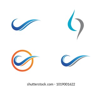 Water Wave symbol and icon Logo Template vector