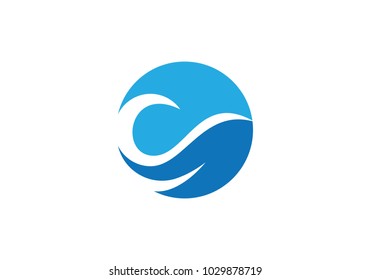 Water Wave symbol and icon Logo Template vector