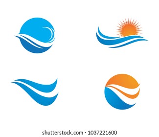 Water Wave symbol and icon Logo Template vector