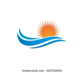 Water Wave symbol and icon Logo Template vector