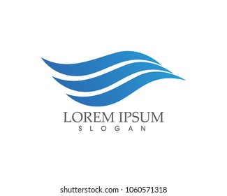 Water Wave symbol and icon Logo Template vector
