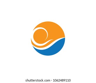 Water Wave symbol and icon Logo Template vector