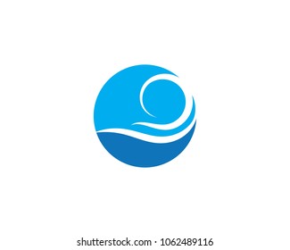 Water Wave symbol and icon Logo Template vector