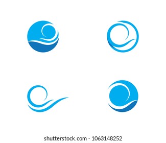 Water Wave symbol and icon Logo Template vector