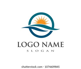 Water Wave symbol and icon Logo Template vector