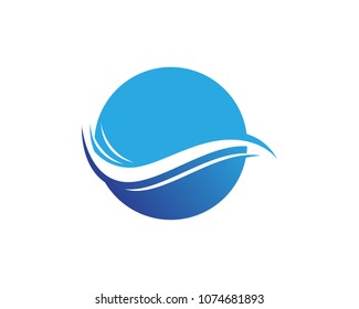 Water Wave symbol and icon Logo Template vector
