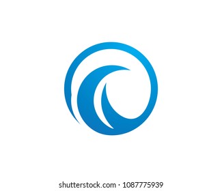 Water Wave symbol and icon Logo Template vector