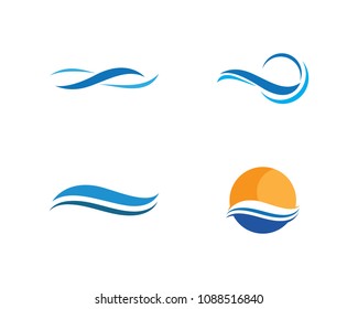 Water Wave symbol and icon Logo Template vector