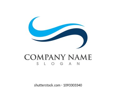 Water Wave symbol and icon Logo vector
