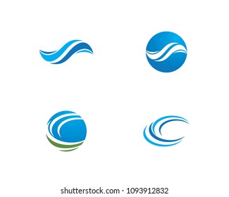 Water Wave symbol and icon Logo Template vector