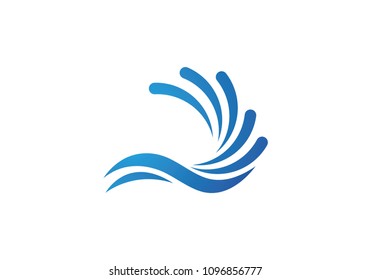 Water Wave symbol and icon Logo