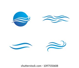 Water Wave symbol and icon Logo Template vector