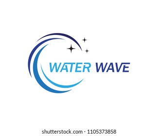Water Wave symbol and icon Logo Template vector

