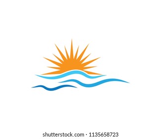 Water Wave symbol and icon Logo Template vector