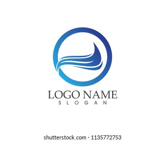 Water wave symbol and icon logo