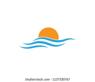 Water Wave symbol and icon Logo Template vector