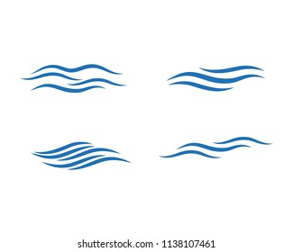 Water Wave symbol and icon Logo Template vector