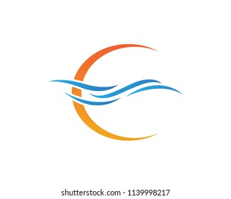 Water Wave symbol and icon Logo Template vector