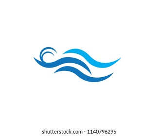 Water Wave symbol and icon Logo Template vector