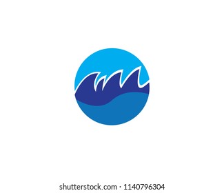 Water Wave symbol and icon Logo Template vector