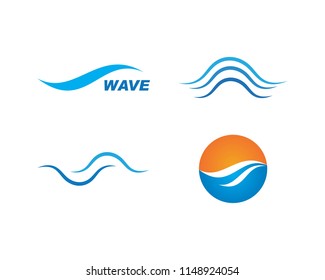 Water Wave symbol and icon Logo Template vector