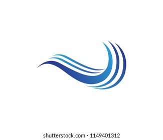 Water Wave symbol and icon Logo Template vector
