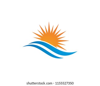 Water Wave symbol and icon Logo Template vector