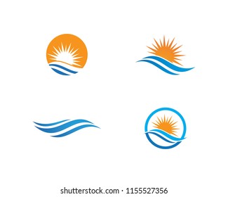 Water Wave symbol and icon Logo Template vector