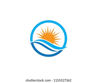 Water Wave symbol and icon Logo Template vector